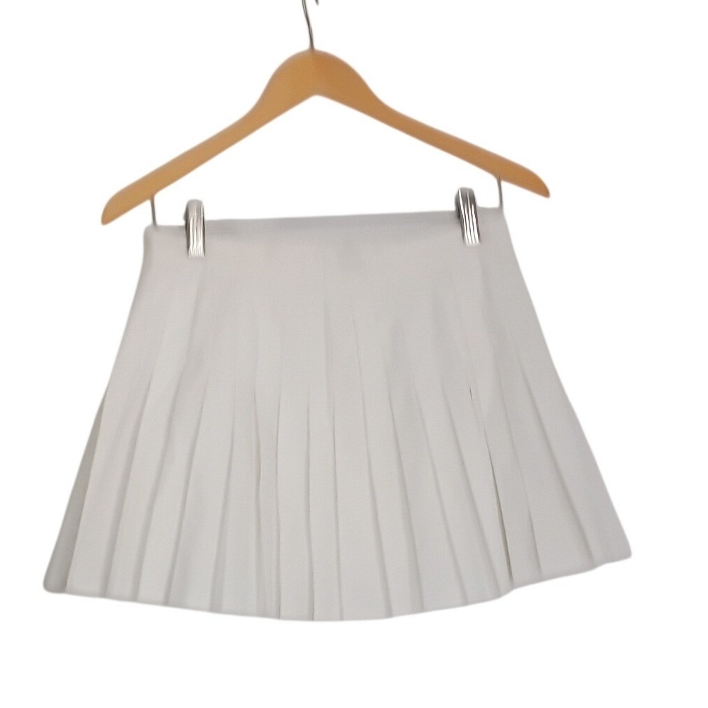 VTG LACOSTE SPORT 90s White Pleated Tennis Mini Skirt Made France W26-27